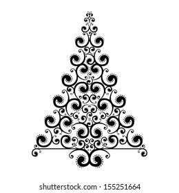 Christmas tree over white background vector illustration
