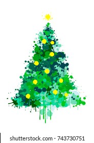 Christmas Tree Paint Splatter