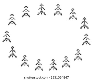 Christmas tree. Christmas tree painted in doodle style. frame template for postcard. gift card for the new year. template. vector. on a white background. Doodle.