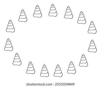 Christmas tree. Christmas tree painted in doodle style. frame template for postcard. gift card for the new year. template. vector. on a white background. Doodle.