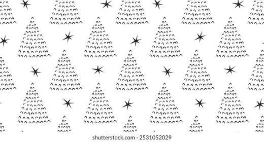 Christmas tree. a Christmas tree painted in the doodle style. seamless pattern with Christmas trees. a beautiful pattern for gift wrapping and packages. for printing textiles and paper.new Year's mood