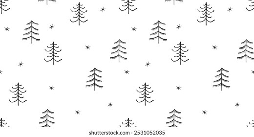 Christmas tree. a Christmas tree painted in the doodle style. seamless pattern with Christmas trees. a beautiful pattern for gift wrapping and packages. for printing textiles and paper.new Year's mood