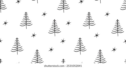 Christmas tree. a Christmas tree painted in the doodle style. seamless pattern with Christmas trees. a beautiful pattern for gift wrapping and packages. for printing textiles and paper.new Year's mood