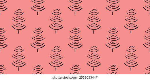 Christmas tree. a Christmas tree painted in the doodle style. seamless pattern with Christmas trees. a beautiful pattern for gift wrapping and packages. for printing textiles and paper. newYear's mood