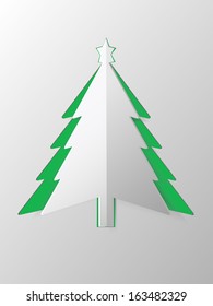 Christmas tree paper cutout