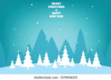 Christmas tree paper pattern on a blue background