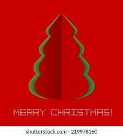 Weihnachtsbaum auf rotem Hintergrund - neues Design