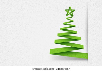 Christmas tree paper with shadow. Creative design vector
