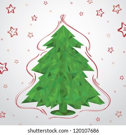 Christmas Tree In Paper Triangle