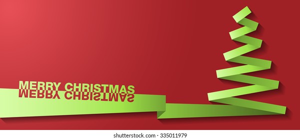 christmas tree paper vector card
