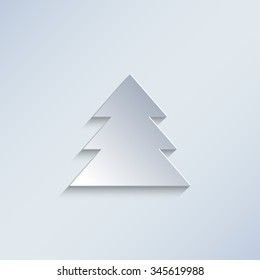 christmas tree - paper vector icon