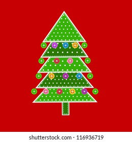 Christmas tree in patchwork style