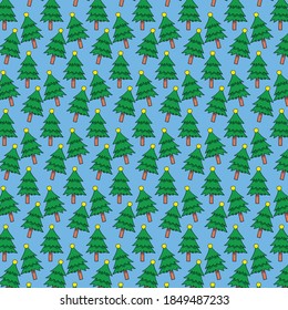christmas tree pattern background template vector