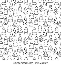 Christmas tree pattern black and white