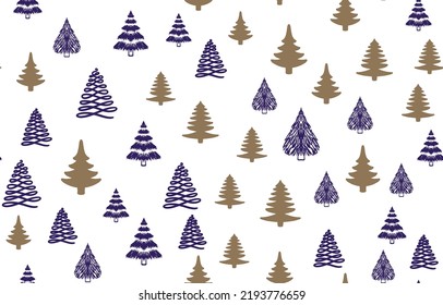 Christmas tree pattern, Hand drawn illustrations.	