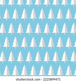 Patrón de árbol de Navidad en fondo azul. Papel de embalaje de vacaciones. Sencilla textura retro sin fisuras