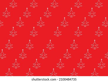 christmas tree pattern on red background