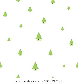 Christmas tree pattern on white isolated background