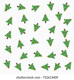 christmas tree pattern on white background. flat design style. vector background design. 
