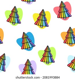 Weihnachtsbaummuster mit Regenbogenfarbe