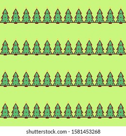 christmas tree pattern seamless in light green color
