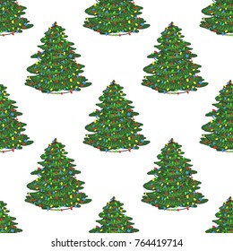 Christmas tree, pattern, vector illustration 
