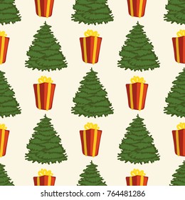 Christmas tree, pattern, vector illustration 