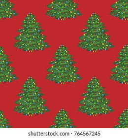 Christmas tree, pattern, vector illustration 
