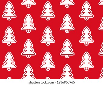 Christmas tree pattern vector. red background. merry Christmas 2019