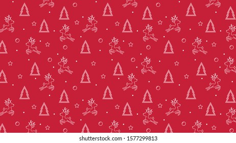 Christmas tree pattern wallpaper. Christmas tree symbol. background. Reindeer character design. Reindeer symbol. Christmas poster.