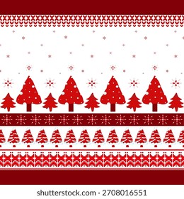 Patrón del árbol de Navidad con vacaciones de invierno, patrón para tela, papel de embalaje, papel de regalo
