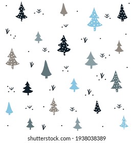 Christmas Tree Pattern. Winter Vector