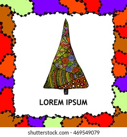 Christmas tree from patterns.Vector