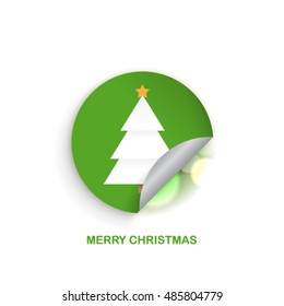 Christmas Tree with Peeled Circle Layout/Design Cover Background