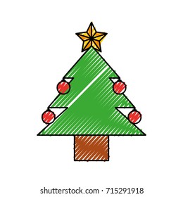 christmas tree pine ball star decoration