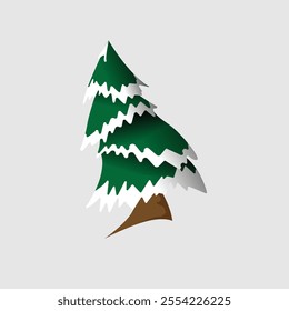 Christmas tree. pine tree decorations for Christmas. flat modern design style. pamphlet, greeting card, commemoration, template design vector