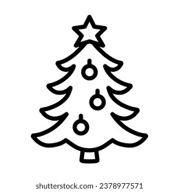 Christmas tree Pine Decorative Icon Outline