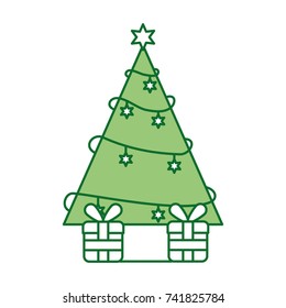 christmas tree pine gifts box celebration festive