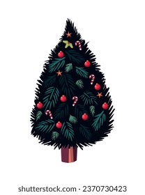 christmas tree pine illustration isolated
