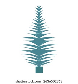 Christmas tree, pine tree in minimalistic flat style. New Year isolated on white background. Vector