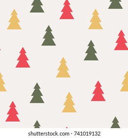 Christmas Tree Pine Tree Seamless Icon Vector Pattern Background
