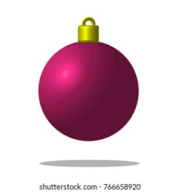 Christmas tree pink ball. Xmas. Editable. EPS10