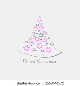 Christmas tree with pink stars