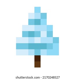 Christmas tree pixel art. Vector illustration.