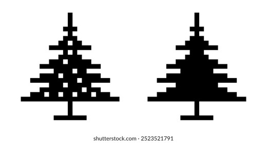 Christmas tree pixel effect simple design