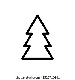 Christmas tree pixel perfect flat vector line icon isolated on a white background for web and mobile use.