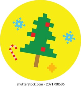 Christmas Tree Pixel Vector Design