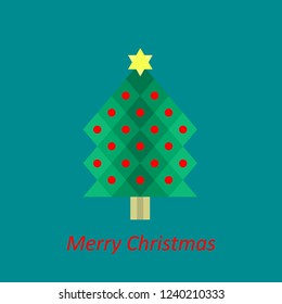 Christmas tree, postcard