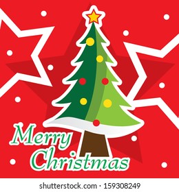 Christmas tree postcard