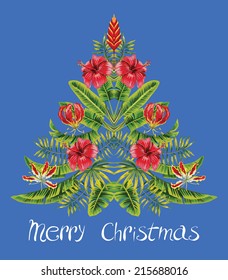 Christmas tree postcard